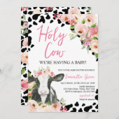 Girl Holy Cow Baby Dusche Einladung (Vorne/Hinten)