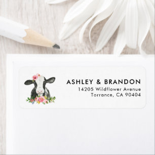 Girl Holy Cow Print Farm Kuh Party Rücksendeadress