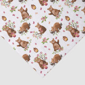 Girl Honey Bears Pattern - Pink Brown White Tissue Seidenpapier (Ausschnitt)