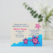 Girl Honu Babydusche Einladung (Stehend Vorderseite)