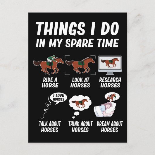 Girl Horse Funny Girl Postkarte (Vorderseite)