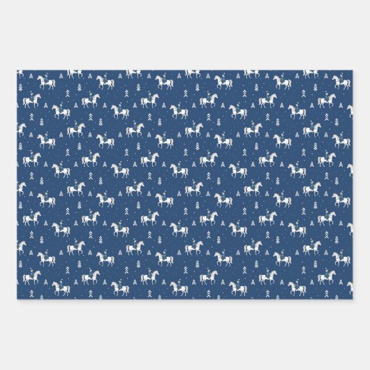 Girl Horseback Riding im Winter Geschenkpapier Set (Vorderseite)