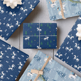 Girl Horseback Riding im Winter Geschenkpapier Set