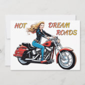Girl Hot Dream Road Flat Card (Vorderseite)