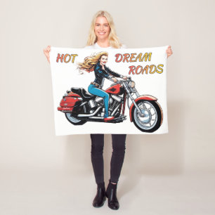 Girl Hot Dream Roads Fleecedecke