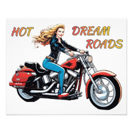 Girl Hot Dream Roads Fotodruck