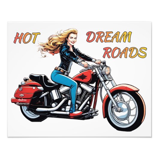 Girl Hot Dream Roads Fotodruck (Vorne)