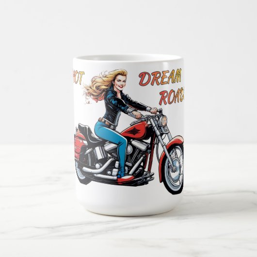 Girl Hot Dream Roads Kaffeetasse (Mittel)