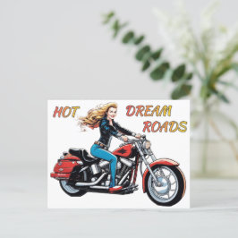 Girl Hot Dream Roads Postkarte