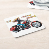 Girl Hot Dream Roads Rechteckiger Pappuntersetzer (angewinkelt)