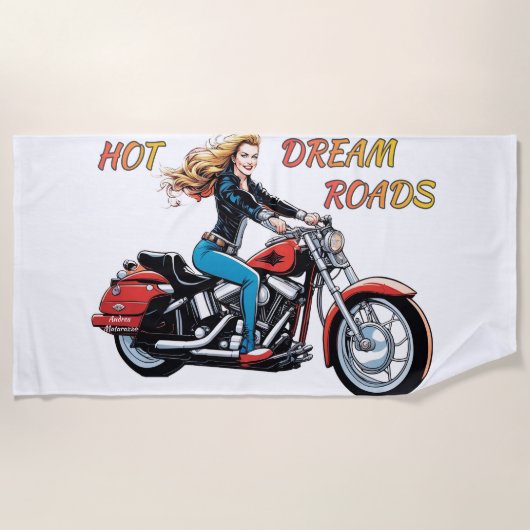 Girl Hot Dream Roads Strandtuch (Vorderseite)