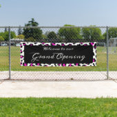 Girl Hot Pink Black and White Leopard Spot Banner (Insitu)