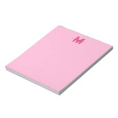 Girl Hot Pink Calligrafy Name Monogram Notizblock (Rotiert)