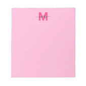 Girl Hot Pink Calligrafy Name Monogram Notizblock (Vorderseite)