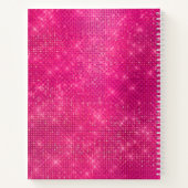 Girl Hot Pink Diamond Glam Sparkle Monogram Name Notizblock (Rückseite)