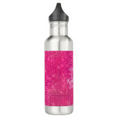 Girl Hot Pink Glam Diamond Glitzer Monogram Name Edelstahlflasche (Links)