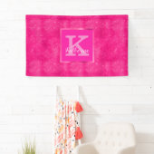 Girl Hot Pink Glam Diamond Sparkle Monogram Name Banner