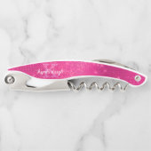 Girl Hot Pink Glam Diamond Sparkle Monogram Name Kellnermesser (Vorderseite)