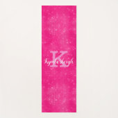 Girl-Hot-Pink-Glam Diamond-Sparkone Monogramm-Name Yogamatte (Vorderseite)