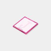 Girl Hot Pink Glam Sparkle Kleine Monogramm Name Post-it Klebezettel (angewinkelt)
