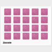 Girl Hot Pink Glitzer Classic Square Sticker (Blatt)