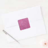 Girl Hot Pink Glitzer Classic Square Sticker (Umschlag)