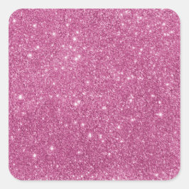 Girl Hot Pink Glitzer Classic Square Sticker