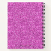Girl Hot Pink Glitzer Monogram Name Notebook Notizblock (Rückseite)