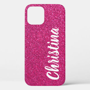 Girl Hot Pink Glitzer Name Personalisiert Case-Mate iPhone Hülle