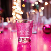 Girl Hot Pink Glitzer Sparkle Fun Monogram Name Schnapsglas