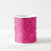 Girl Hot Pink Glitzer Sparkle Glam Monogram Name Kaffeetasse (Mittel)