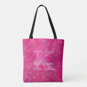 Girl Hot Pink Glitzer Sparkle Glam Monogram Name Tasche (Rückseite)