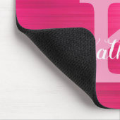 Girl Hot Pink Glitzer Tropfen Glam Monogram Name Mousepad (Ecke)