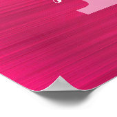Girl Hot Pink Glitzer Tropfen Glam Monogram Name Poster (Ecke)