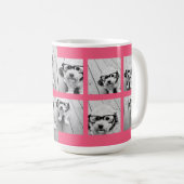 Girl Hot Pink Instagramm Foto Collage Monogramm Kaffeetasse (VorderseiteRechts)