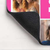Girl Hot Pink Instagramm Foto Collage Monogramm Mousepad (Ecke)