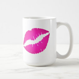 Girl Hot Pink Ombre Lipstick Kiss Print Kaffeetasse