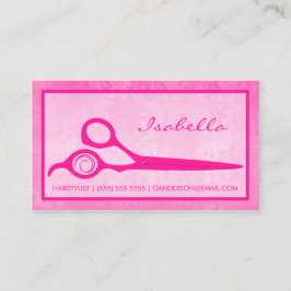 Girl Hot Pink Scissors Salon Erinnerung Terminkarte