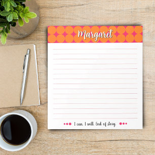 Girl Hot Pink und Orange Personal Notepad Notizblock