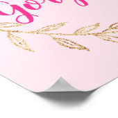 Girl Hübsch Blush Pink Hallo Großartiger Goldschre Poster (Ecke)