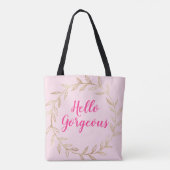 Girl Hübsch Blush Pink Hallo Großartiger Goldschre Tasche (Rückseite)
