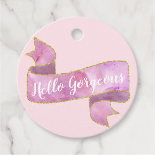 Girl Hübsch Blush Pink Hallo wunderschöne goldene Geschenkanhänger