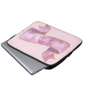 Girl Hübsch Blush Pink Hallo wunderschöne goldene  Laptopschutzhülle (Vorne Knopf)