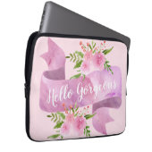 Girl Hübsch Chic Floral Blush Pink Hallo wundersch Laptopschutzhülle (Vorne Rechts)