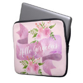 Girl Hübsch Chic Floral Blush Pink Hallo wundersch Laptopschutzhülle (Vorderseite Links)