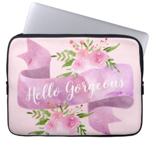 Girl Hübsch Chic Floral Blush Pink Hallo wundersch Laptopschutzhülle