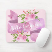 Girl Hübsch Chic Floral Blush Pink Hallo wundersch Mousepad (Mit Mouse)