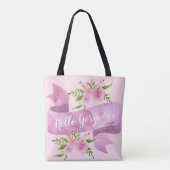 Girl Hübsch Chic Floral Blush Pink Hallo wundersch Tasche (Rückseite)