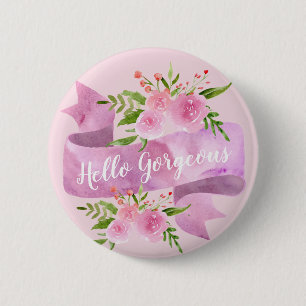 Girl Hübsch Chic Floral Blush Rosa Hallo wundersc Button