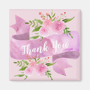 Girl Hübsch Chic Floral Blush Rosa Rose Danke Magnet